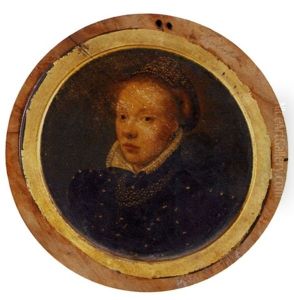 Portrait Of A Lady In A Black Dress With A White Lace Collar And A Jewelled Hairnet by Frans Pourbus the younger