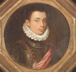 Portrait Of A Young Man In Armour With A White Ruff And A Red Sash