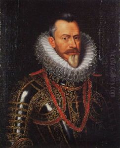 Portrait Of Archduke Albert Of Austria In Gilt Chaised Armour by Frans Pourbus the younger