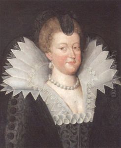 Portrait Of Maria De' Medici, Bust-length, In A Black Dress And A Lace Collar by Frans Pourbus the younger
