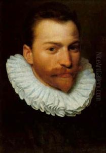 Portrait Of A Bearded Man Wearing A White Ruff Collar