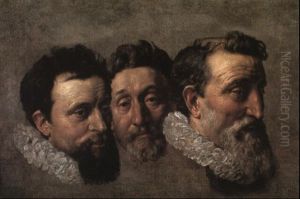 Head Studies For The Echevins (aldermins) Of Paris by Frans Pourbus the younger