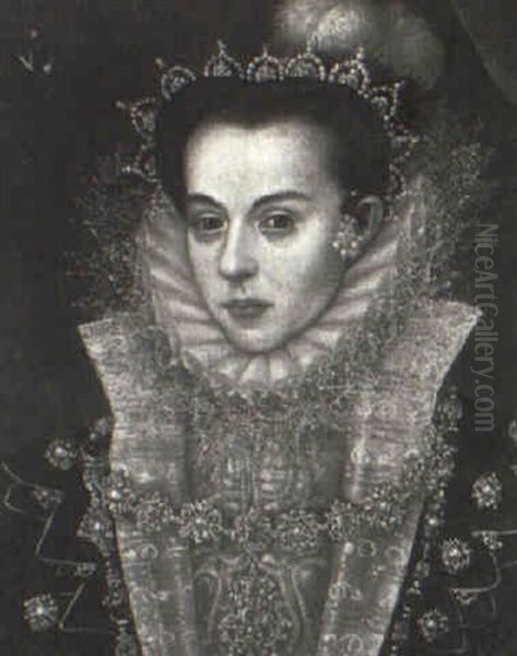 Portrait Of A Noble Woman, Said To Be Catherine Of Aragon - view 1