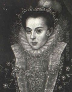 Portrait Of A Noble Woman, Said To Be Catherine Of Aragon by Frans Pourbus the younger