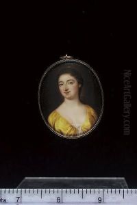 A Lady, Wearing Decollete Yellow Dress With White Underslip, Her Hair Curled On To Her Left Shoulder