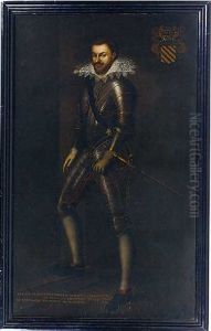 Portrait Of A Gentleman In Armour, With The Sash And Cross Of The Order Of The Saint Esprit by Pieter Pourbus