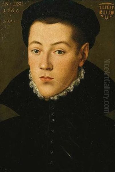 Portrait Of A Young Man (member Of The Overstolz De Efferen Family Of Cologne?) Wearing Black Costume With White Collar - view 1