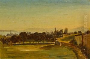 Landschaft Am Neuenburgersee (sonnenuntergang) by Edouard Pourtales Pury