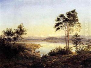 Parti Fra Neuenbergersoen Med Byen St. Blaise by Edouard Pourtales Pury