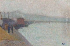 Les Bords De La Saone Dans La Brume by Leon Pourtau