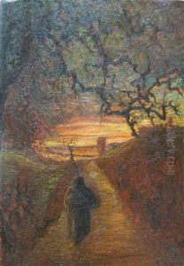 Personnage Dans Un Chemin La Nuit Personnage Dans Un Chemin La Nuit