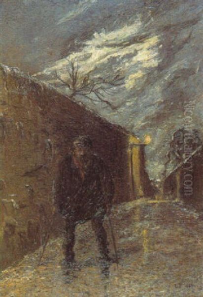 Homme Dans Une Ruelle, Le Soir - view 1