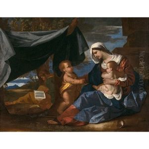 La Sainte Famille Avec Saint Jean-baptiste by Nicolas Poussin