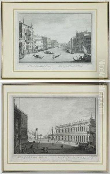 A View Of Little St Marks Place At Venice Et A View Of The Great Canal At Venice - view 1
