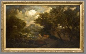 Paysage A La Cascade Et Au Temple by Nicolas Poussin