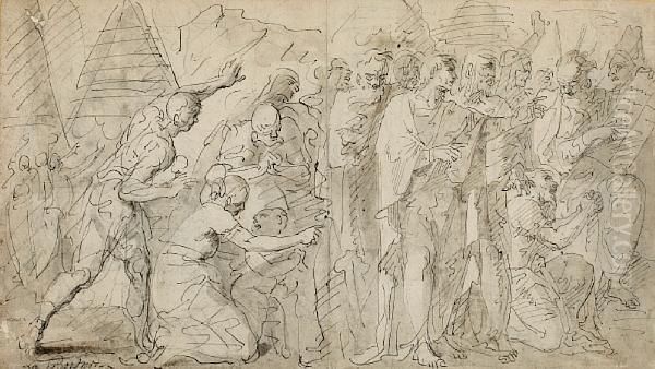 Moses Presenting The Ten Commandments To Thechildren Of Israel - view 1