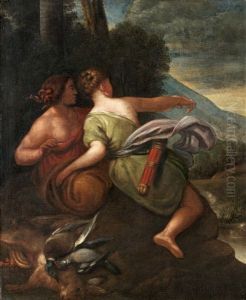 Landskap, Jaktgudinnan Diana by Nicolas Poussin