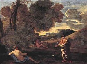 Landscape With The Contest Of Apollo And Marsyas by Nicolas Poussin