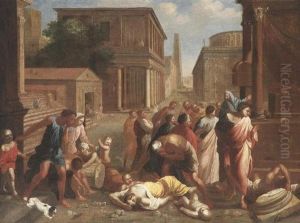 Die Plage Von Ashdod by Nicolas Poussin