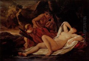 Une Nymphe Endormie by Nicolas Poussin
