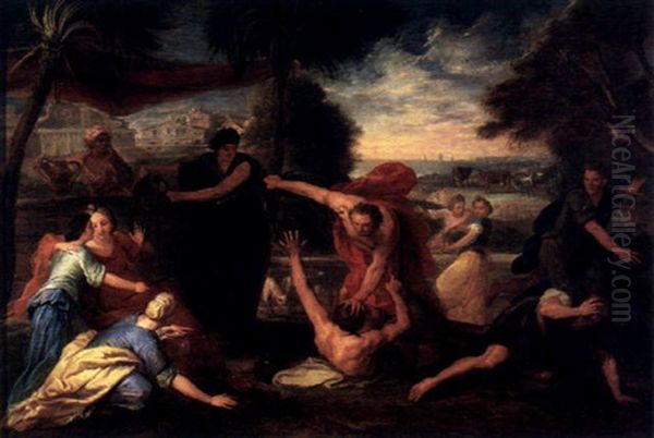Moses With The Daughters Of Jethro By The Well - view 1