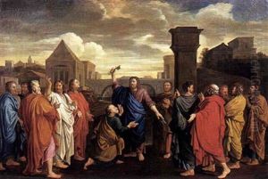 Le Christ Remettant Les Clefs A Saint Pierre by Nicolas Poussin