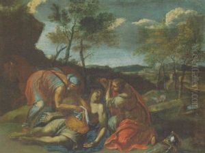 Tancred And Erminia by Nicolas Poussin