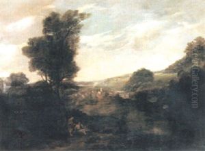 Italienskt Landskap by Nicolas Poussin