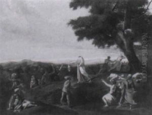 St. Denis Effrayant Ses Bourreaux Avec Sa Tete by Nicolas Poussin