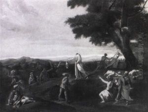 Saint Denis Effrayant Ses Bourreaux Avec Sa Tete by Nicolas Poussin