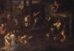 Offerscen Framf"r Antikt Tempel by Nicolas Poussin