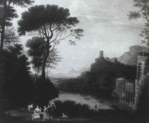 Diana And Her Nymph In An Arcadian Landscape by Nicolas Poussin