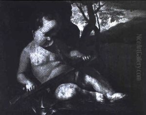 Amour Jouant Avec La Croix by Nicolas Poussin