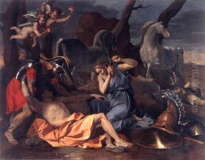 Tancred And Erminia by Nicolas Poussin