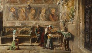 Gebet In Der Kapelle by Vicente Poveda Y Juan