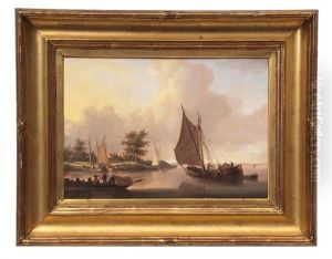 Shipping And Figures In An Estuary