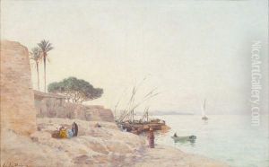 Paysage Au Bord Du Nil. by Emile Boivin