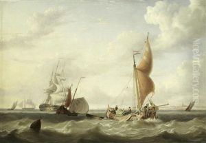 Shipping Off A Coast by Charles Martin Powell