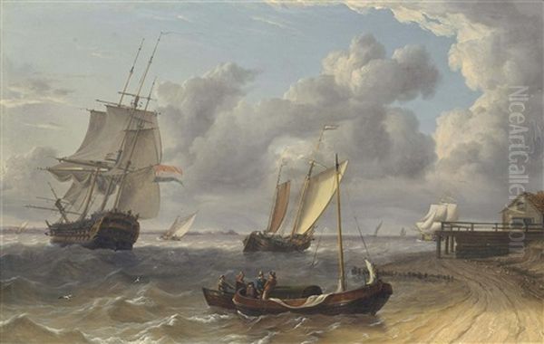 Dutch Frigate And Hoys In A Stiff Breeze Of The Low Countries - view 1
