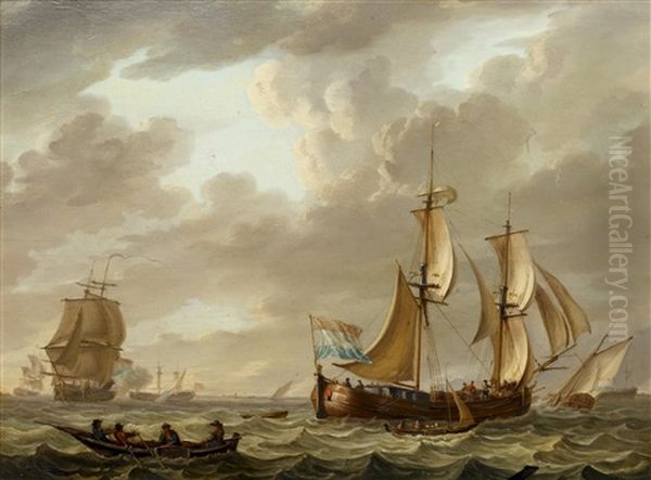 A Dutch Vessel And Other Shipping In A Stiff Breeze - view 1