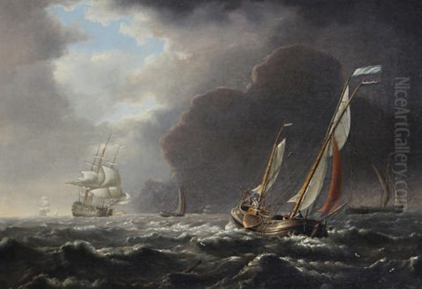 Dutch Barges At Sea - view 1