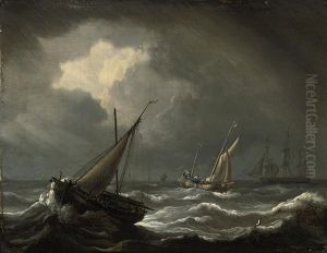 Dutch Ships In Stormy Waters Dutch Ships In Stormy Waters