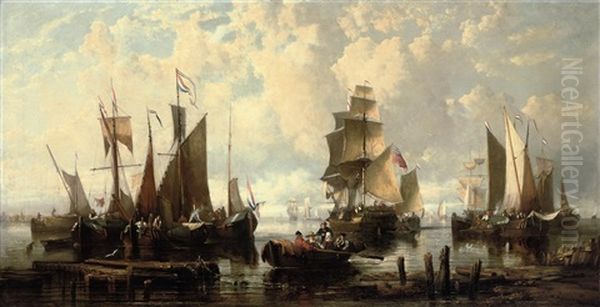 A Crowded Harbor With The Dutch Fishing Fleet Back From The Fishing Grounds - view 1