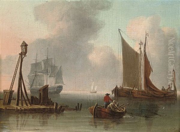 Fishermen Dragging In Their Nets At The Harbour Mouth - view 1