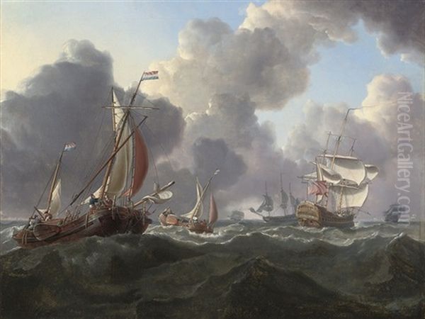 English Warships And Dutch Hoys In A Stiff North Sea Breeze - view 1