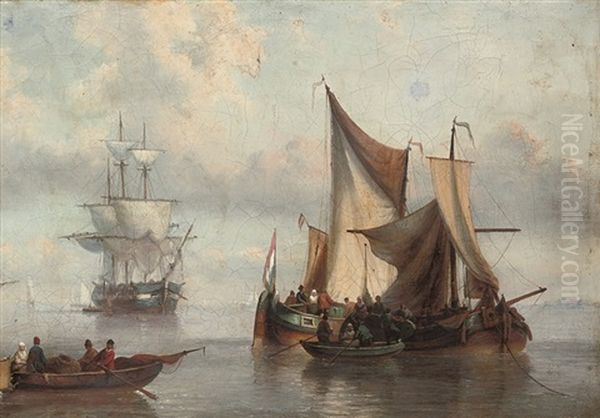 Dutch Fishermen Preparing Their Pincks For The Day - view 1
