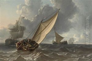 A Botter And Other Shipping On The Ijselmeer by Charles Martin Powell