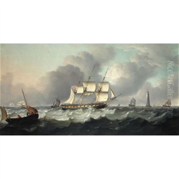 H.m.s. Enchantress Off The Eddystone Lighthouse - view 1