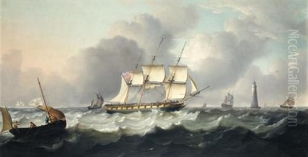 H.m.s. "enchantress" Off The Eddystone Lighthouse - view 1