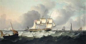 H.m.s. "enchantress" Off The Eddystone Lighthouse
